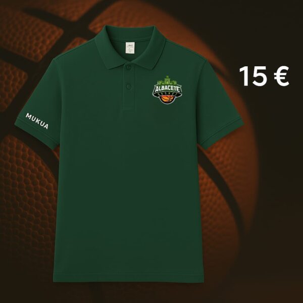 Polo Velilla Albacete Basket manga corta color verde