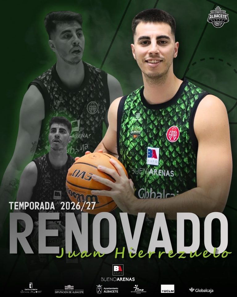 Juan Hierrezuelo renueva otra temporada más con el Bueno Arenas Albacete Basket