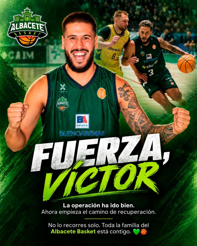 COMUNICADO OFICIAL | ALBACETE BASKET Víctor Aguilar, operado con éxito de su lesión de rodilla